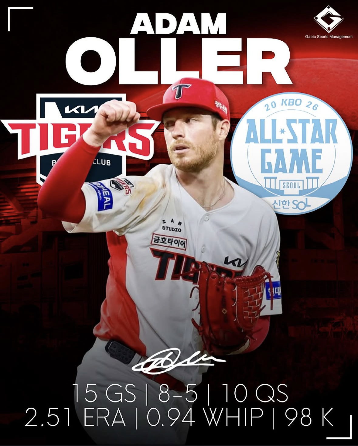 Athlete marketing All-Star recognition graphic for Adam Oller