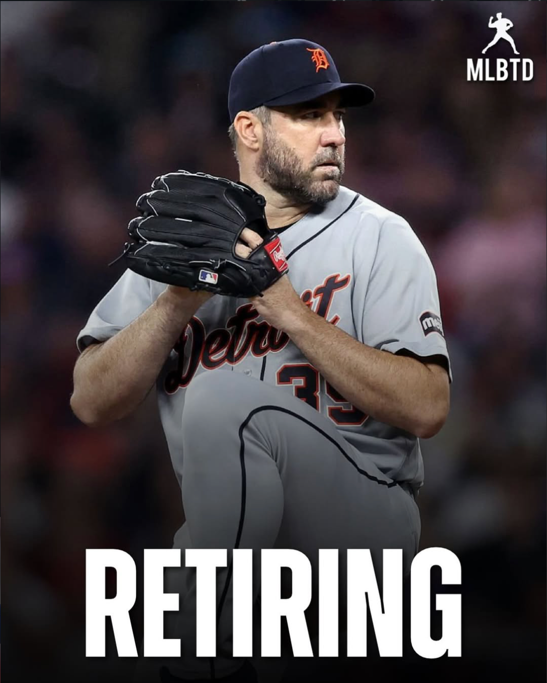 MLB Transactions Daily Justin Verlander retirement graphic