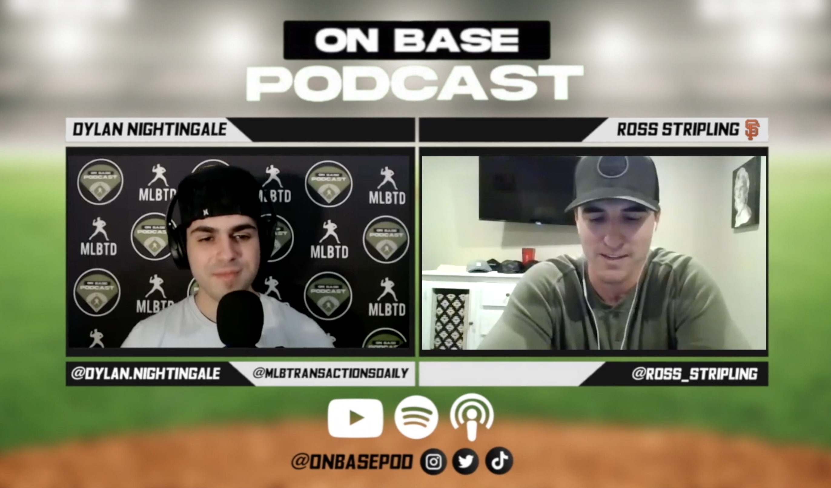 Dylan Nightingale interviewing MLB All-Star Ross Stripling on On Base Podcast